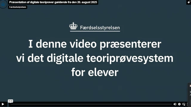 Se video af den digitale teoriprøve hos Færdselsstyerslen